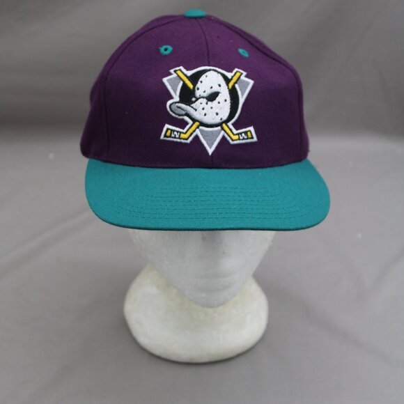 Anaheim Mighty Ducks Hat (VTG) - Classic Logo Twins Wool Blend -Adult Snapback - Picture 3 of 9